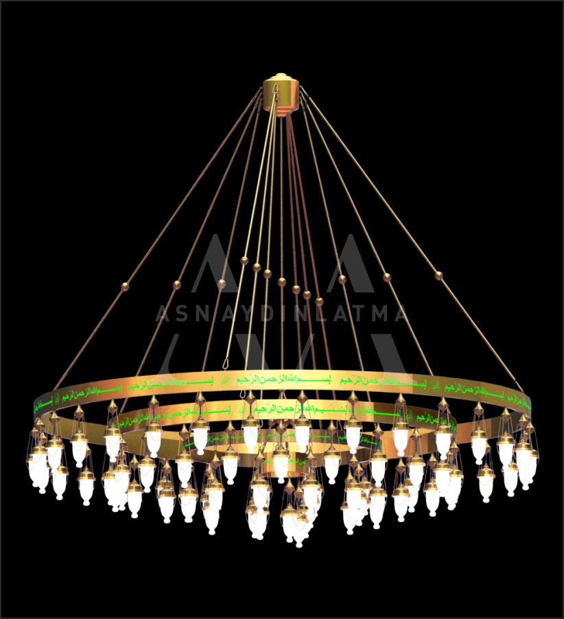 Led Ayetli Avizeler Dört Katlı 300 Cm Çap