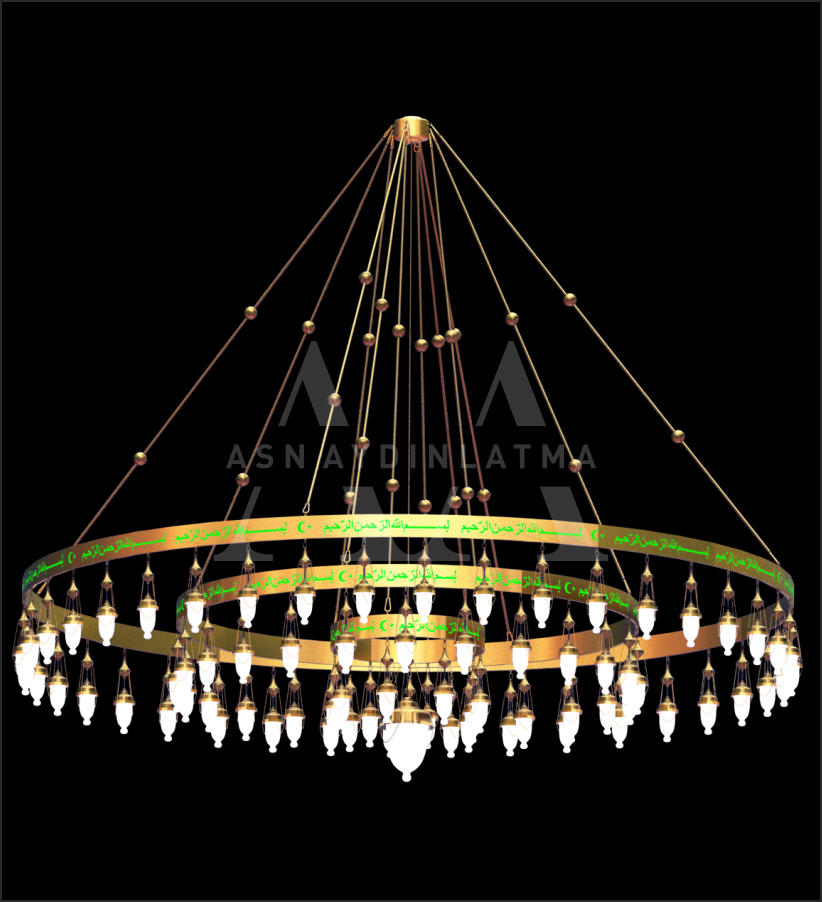 Led Ayetli Avizeler Üç Katlı 400 Cm Çap